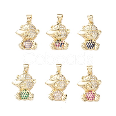 Brass Micro Pave Cubic Zirconia Pendants KK-M240-13-1