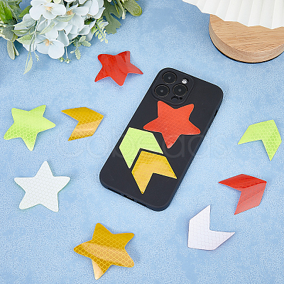 30Pcs 6 Styles Star & Arrow Waterproof PET Warning Stickers STIC-GF0001-20-1