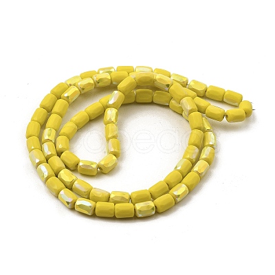 Frosted Opaque Glass Beads Strands GLAA-P058-07B-1