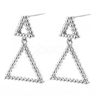 Brass Dangle Stud Earring KK-N232-106P-NF-1