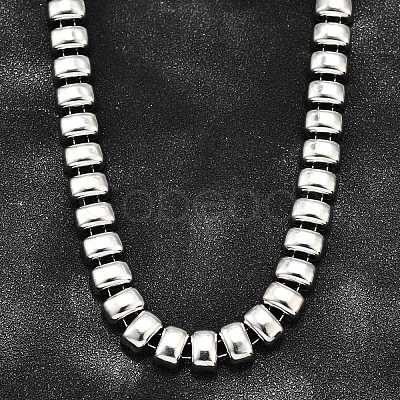 304 Stainless Steel Rectangle Link Chain Neklaces for Women NJEW-R024-01P-1