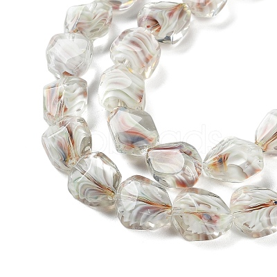 Handmade Gold Sand Lampwork Beads Strands LAMP-U001-01J-1