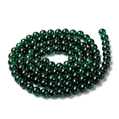 Spray Painted Crackle Glass Beads Strands CCG-Q001-8mm-17-1
