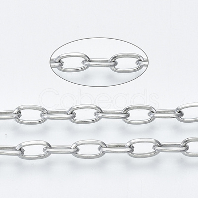Tarnish Resistant 304 Stainless Steel Cable Chains CHS-S001-10A-P-1