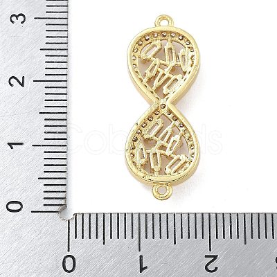Rack Plating Brass Clear Cubic Zirconia Infinity Connector Charms KK-A234-036G-02-1