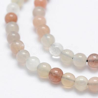 Natural Multi-Moonstone Beads Strands G-P322-43-4mm-1