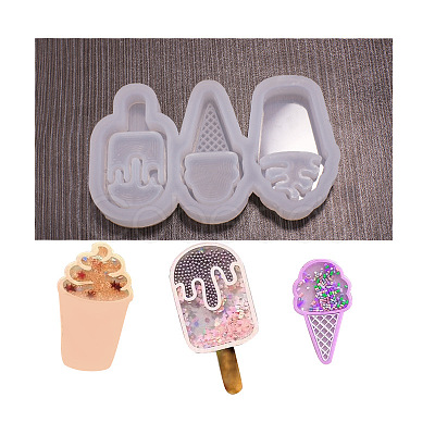 Ice Cream Cup & Ice Cream Cone & Ice Lolly Silicone Molds DIY-C045-01-1