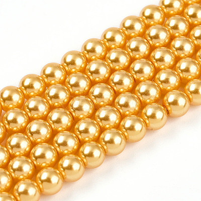 Baking Paint Pearlized Glass Pearl Bead Strands HY-N002-4mm-A08-1