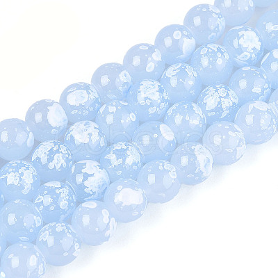 Baking Paint Glass Beads Strands DGLA-N015-8mm-06-1