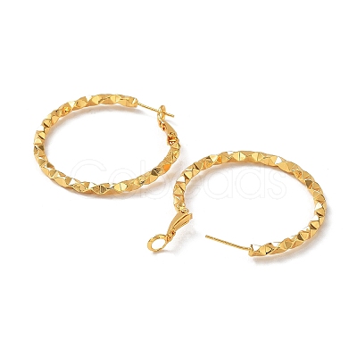 Brass Round Ring Hoop Earrings EJEW-A025-01C-1