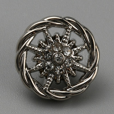 Glass Rhinestone Shank Buttons BUTT-WH0029-23-1