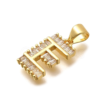 Rack Plating Brass Micro Pave Cubic Zirconia Pendants KK-L226-100G-E-1