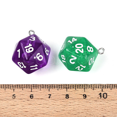 20 Facets Opaque Acrylic Pendants OACR-N148-01-1