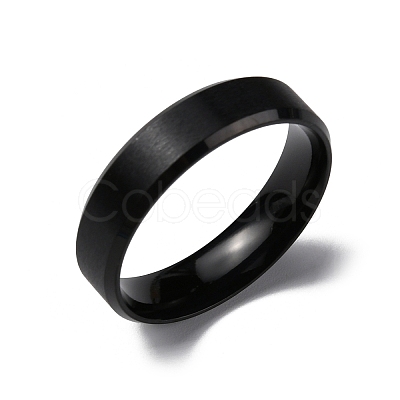 PVD Vacuum Plating Matte Style 304 Stainless Steel Wide Band Finger Rings for Women Men RJEW-WH0009-14F-EB-1