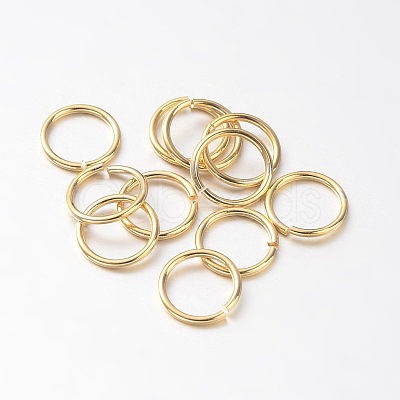 Eco-Friendly PVD Vacuum Plating & Long-Lasting Plated Brass Open Jump Rings X-KK-E663-7mm-G-1