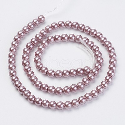 Eco-Friendly Dyed Glass Pearl Beads Strands HY-A008-5mm-RB085-1