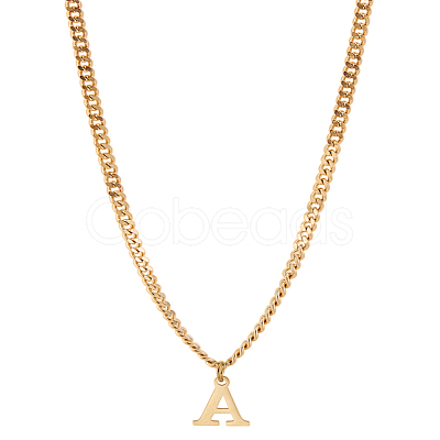 1Pc 304 Stainless Steel Letter Pendant Necklaces NJEW-LP0001-33A-G-1