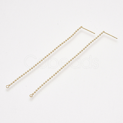 Brass Stud Earring Findings X-KK-T035-126G-1