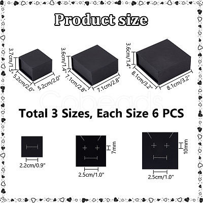 18Pcs 3 Styles Paper Magnetic Flip Jewelry Storage Gift Case CON-PH0003-03-1