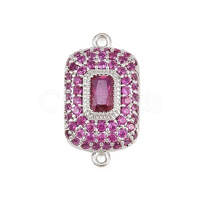 Brass Micro Pave Cubic Zirconia Connector Charms CU-CBAAB9C-01P-03-1
