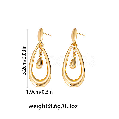 304 Stainless Steel Stud Dangle Earrings WGFEC34-01-1