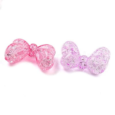 Plating Transparent Carckle Acrylic Beads MACR-D024-17-1