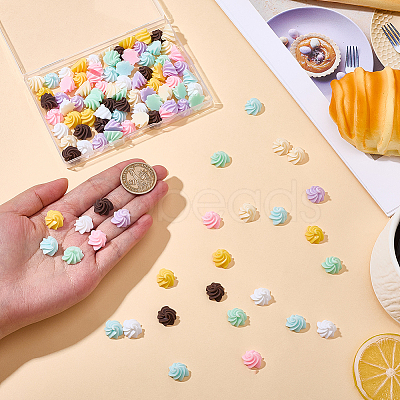 112Pcs 8 Colors Opaque Resin Cabochons RESI-SC0006-95-1