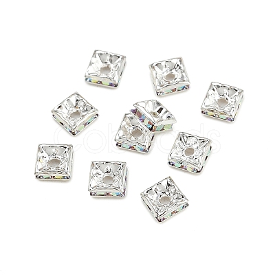 Brass Rhinestone Spacer Beads RSB071NF-02S-1