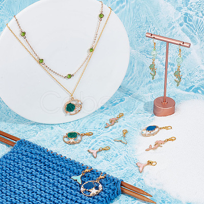 Ocean Theme Mermaid/Shell Pendant Stitch Markers HJEW-AB00417-1