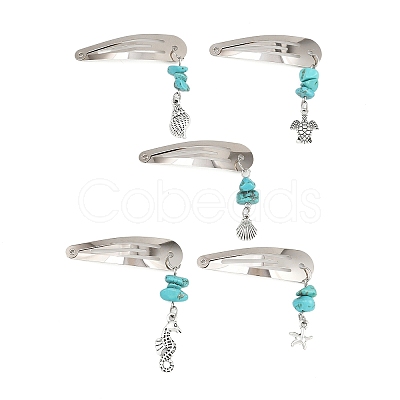 5Pcs Ocean Theme Iron Snap Hair Clips PHAR-JH00144-1