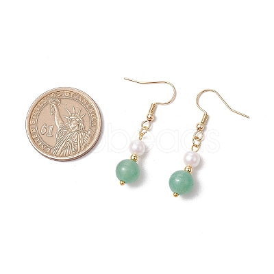 Natural Gemstone Round Dangle Earrings for Women EJEW-JE06334-1