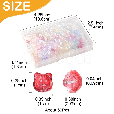 60Pcs Transparent Spray Paint Glass Beads GLAA-FS0002-10-1