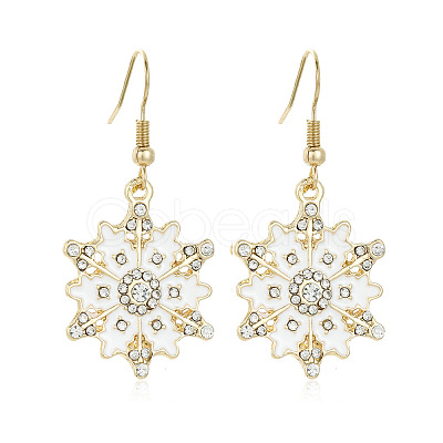 Snowflake Alloy Enamel Dangle Earrings FS-WGD9918-20-1