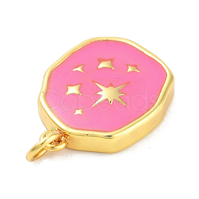 Real 18K Gold Plated Rack Plating Brass Enamel Pendants KK-M293-29G-02-1