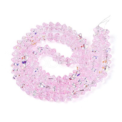 Electroplate Transparent Glass Beads Strands EGLA-N055-03A-09-1