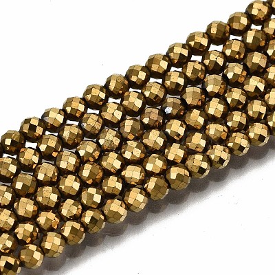 Electroplate Non-magnetic Synthetic Hematite Beads Strands G-T114-60A-G-1