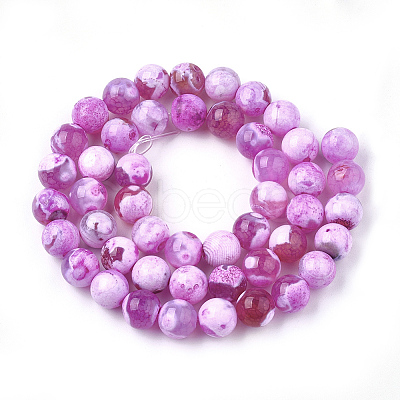 Natural Fire Crackle Agate Beads Strands X-G-S346-8mm-21-1