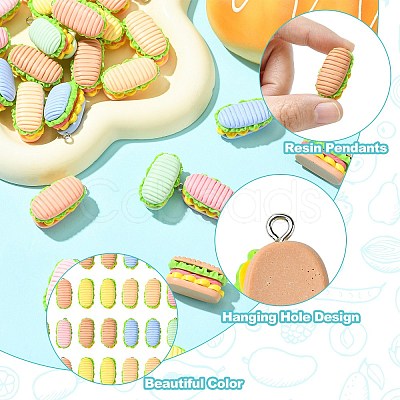 40Pcs 8 Colors Resin Pendants RESI-CJ0004-50-1