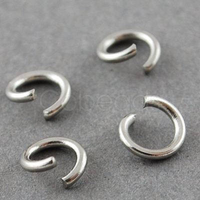 Tarnish Resistant 304 Stainless Steel Open Jump Rings A-STAS-R049-4x0.8mm-1