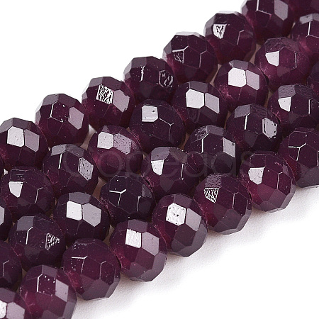 Baking Paint Imitation Jade Glass Bead Strands X-DGLA-A034-J4MM-A02-1