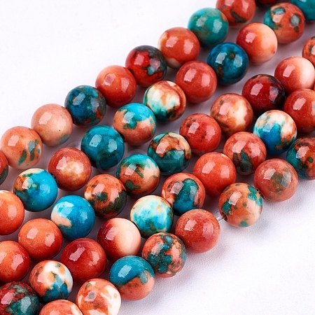 Synthetic Fossil Beads Strands G-L028-6mm-05-1