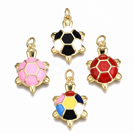 Brass Enamel Pendants KK-Q252-018-NF-1