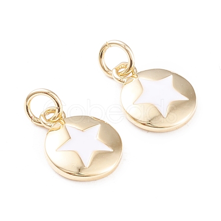 Brass Enamel Charms KK-F814-20G-1