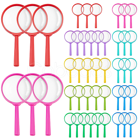 48Pcs 8 Colors Plastic Handheld Magnifier for Children DIY-WA0001-02-1