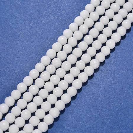 Synthetic White Agate Beads Strands G-D419-6mm-01-1