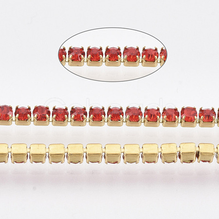 304 Stainless Steel Rhinestone Strass Chains STAS-T055-06G-1