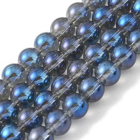 Transparent Electroplate Glass Beads Strands GLAA-T032-T6mm-C03-1