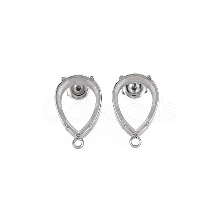 Non-Tarnish 304 Stainless Steel Stud Earring Findings STAS-N097-235P-1