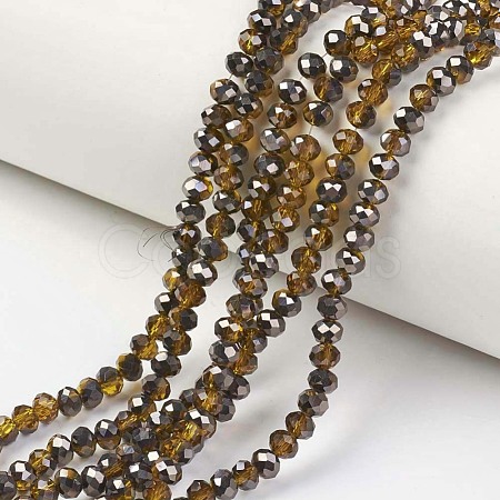 Electroplate Transparent Glass Beads Strands EGLA-A034-T6mm-P09-1