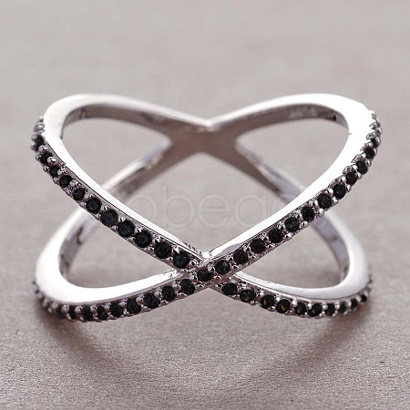 Simple Style Brass Cubic Zirconia Finger Rings FS-WG32029-07-1